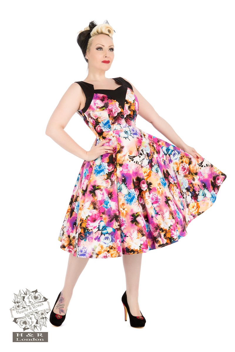 Pink Cloud Dress In Multicolor Hearts And Roses London 